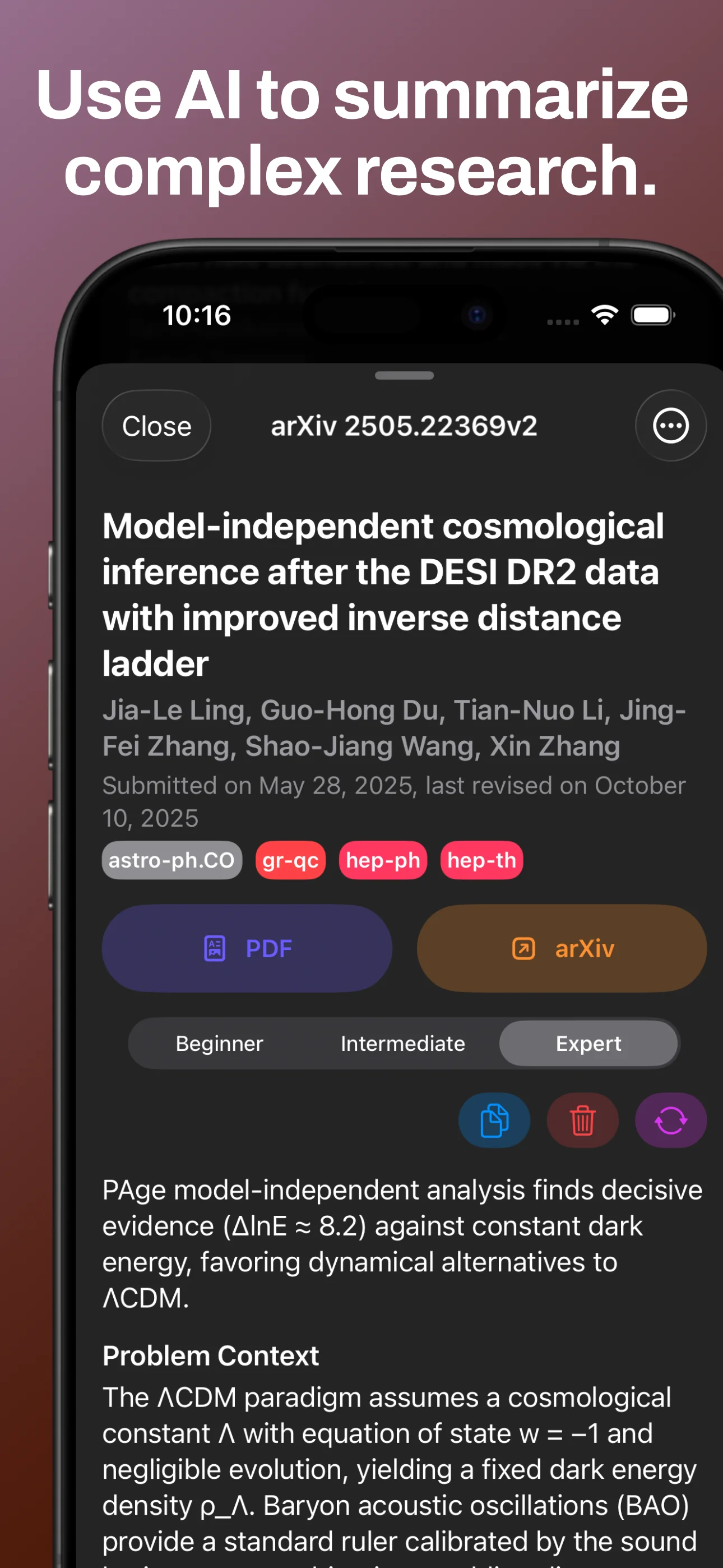 Use AI summaries to break down complex topics.